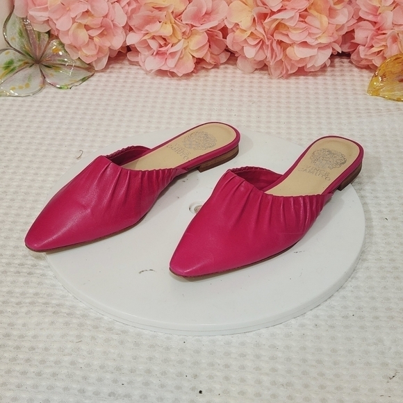 Vince Camuto Shoes - VINCE CAMUTO Women's Hot Pink Pressen Ruched Mules Size 6.5 M